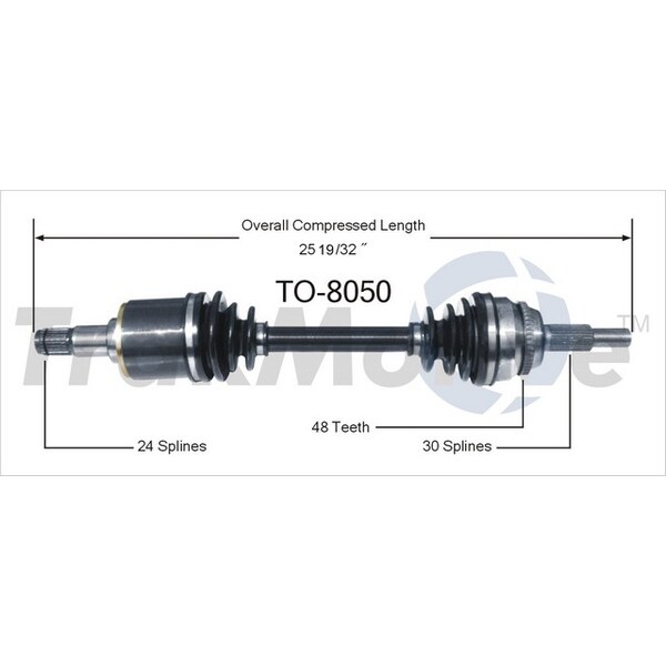 Surtrack Axle Cv Axle Shaft, To-8050 TO-8050 - main